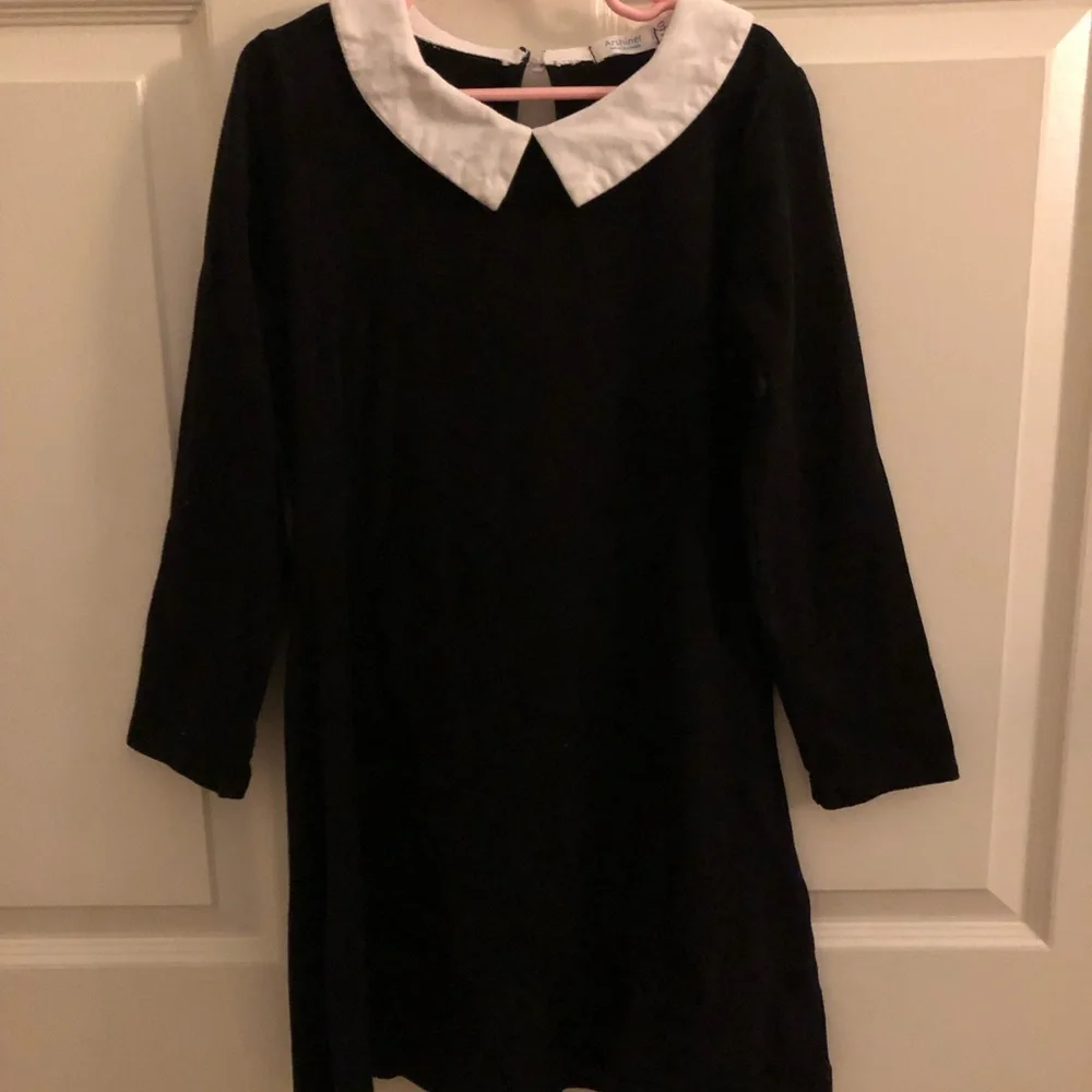 Girl’s Wednesday Addams Black Dress with white collar